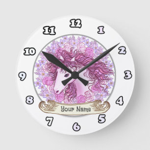 Ronde Horloge Floral Alpha Unicorne