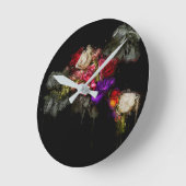 Ronde Horloge florale d'aquarelle (Angle)