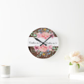 Ronde Horloge Florale rose pastel (Maison)