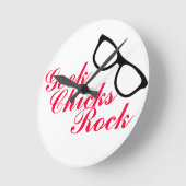 Ronde Horloge 'Geek Chicks Rock' (Angle)
