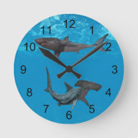 Horloge Grand Requin Blanc et Requin Marteau