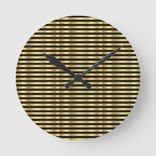 Ronde Horloge grande avec des rayures élégantes dorées e