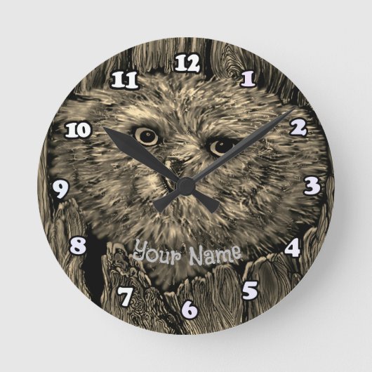 Ronde Horloge Hibou Peeper (Recto)