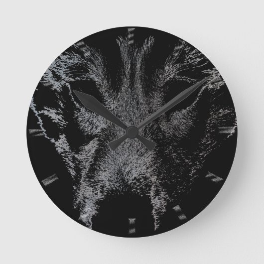 Ronde Horloge Husky Cadeaux Décor Loup Chien cadran (Recto)