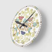 Ronde Horloge Infirmière papillon (Angle)