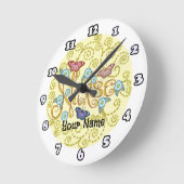 Ronde Horloge Infirmière Papillon (Angle)