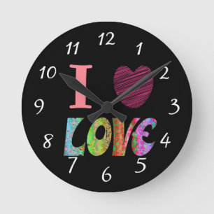 Ronde Horloge J'Aime Le Coeur