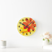 Ronde Horloge jaune et orange (Maison)