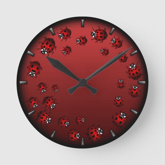 Ronde Horloge Ladybug mignon Ladybug cocasse Ladybird Ho (Recto)