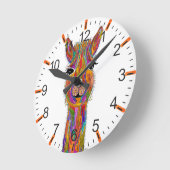 Ronde Horloge Lama Colorée (Angle)