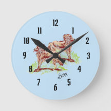 Horloge : Les setters irlandais rêvent .