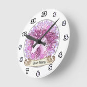 Ronde Horloge licorne Alpha Florale (Angle)