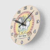 Ronde Horloge Licorne blanche Pégase (Angle)