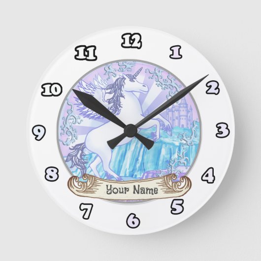 Ronde Horloge licorne Crystal Pegasus (Recto)
