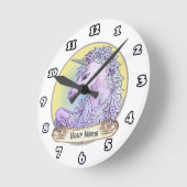 Ronde Horloge Licorne Violette (Angle)