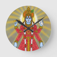 Horloge Lord Vishnu – Art mural divin et décoratio