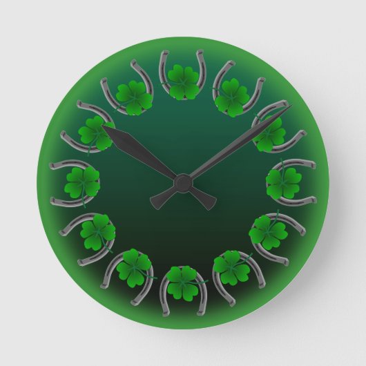 Ronde Horloge Lucky St. Patrick's Lucky Charm Wall Clock (Recto)
