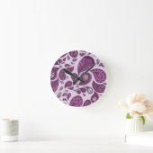 Ronde Horloge Magenta Teardrops (Maison)