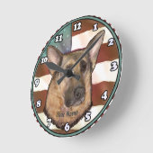 Ronde Horloge Malinois belge (Angle)