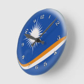 Ronde Horloge Marshall Island drapeau Buble Design (Angle)