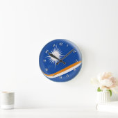 Ronde Horloge Marshall Island drapeau Buble Design (Maison)