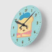 Ronde Horloge mignonne de décor de pièce d'humour de (Angle)