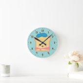 Ronde Horloge mignonne de décor de pièce d'humour de (Maison)