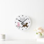 Ronde Horloge mignonne de trot de Labrador de chocolat (Maison)