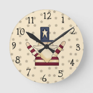 Ronde Horloge mignonne du mur Americana