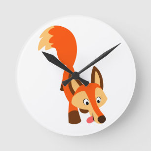 Ronde Horloge mignonne Inquisiteur Carton Fox Wall