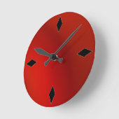 Ronde horloge moderne rétro satin rouge moderne (Angle)