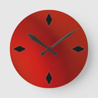 Ronde horloge moderne rétro satin rouge moderne