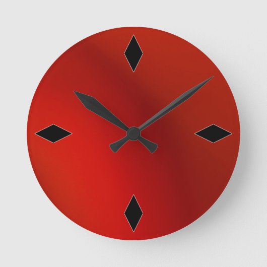 Ronde horloge moderne rétro satin rouge moderne (Recto)