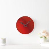 Ronde horloge moderne rétro satin rouge moderne (Maison)