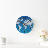 Ronde Horloge mondiale des nuages fluides (Maison)