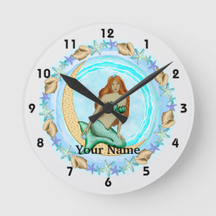 Ronde horloge Moon Mermaid