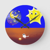 Ronde Horloge Moon Sun Sunset White Dove (Recto)