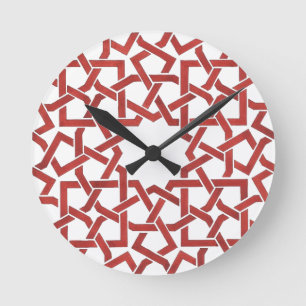 Ronde Horloge Mosaïque marocaine rouge MAMLUK