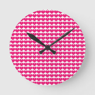 Ronde Horloge Motif des Coeurs mignons roses