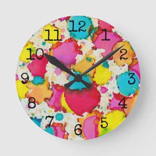 Ronde Horloge moyenne "Confetti coloré" (Recto)