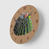 Ronde Horloge Mur Acrylique Cactus (Angle)