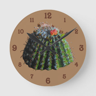 Ronde Horloge Mur Acrylique Cactus