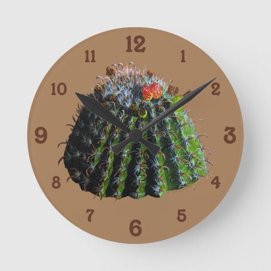 Ronde Horloge Mur Acrylique Cactus (Recto)
