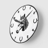 Ronde Horloge Mur Cheval Et Chandail (Angle)