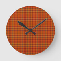 Horloge Mur Tartan Orange