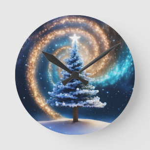 Ronde Horloge murale, Cadre en bois naturel rond de 10 p