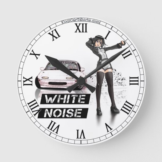 Ronde Horloge MX5 Miata Bruit Blanc (Recto)