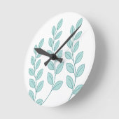 Ronde Horloge naturelle feuille (Angle)