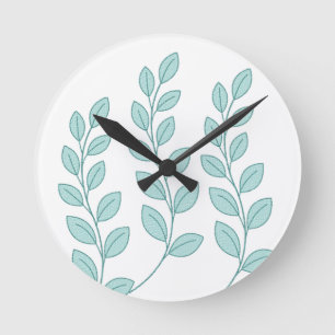 Ronde Horloge naturelle feuille