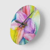 RONDE HORLOGE NEON COLORED LILY WALL (Angle)